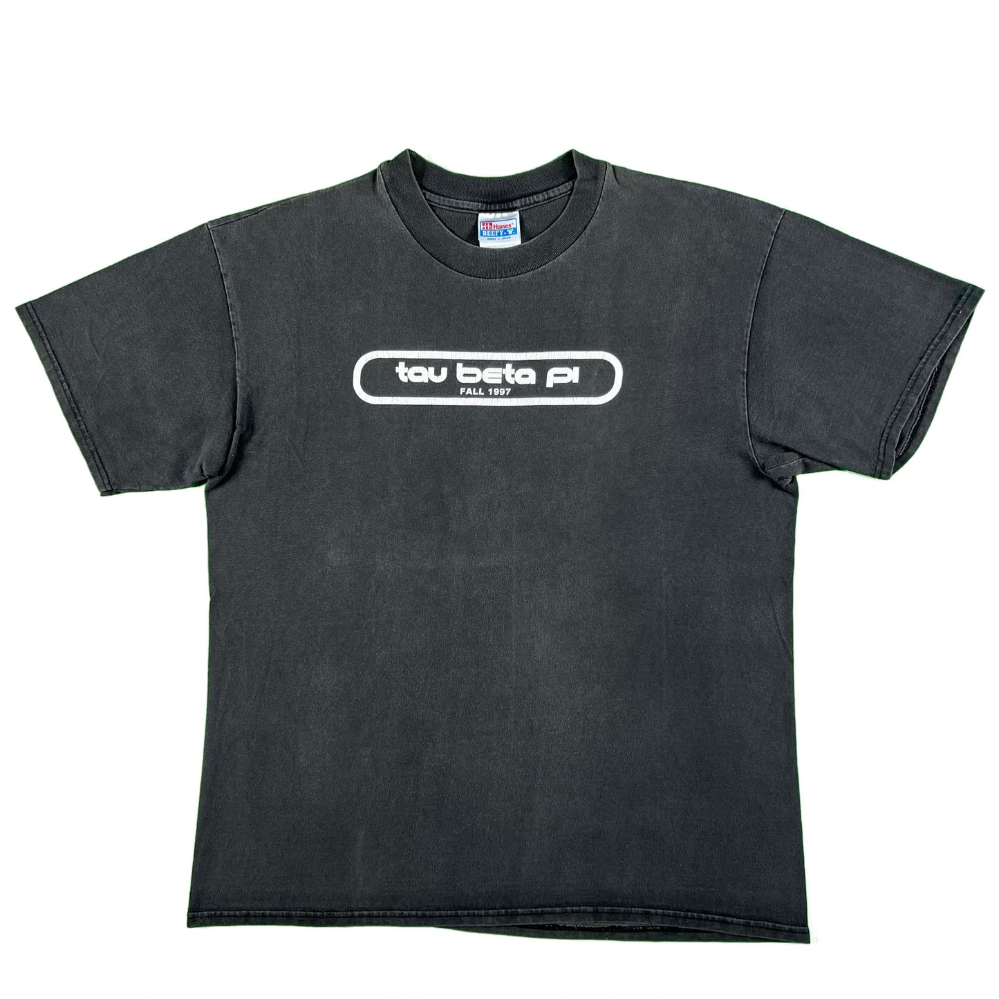 90s Faded Black tau beta pi Tee- L