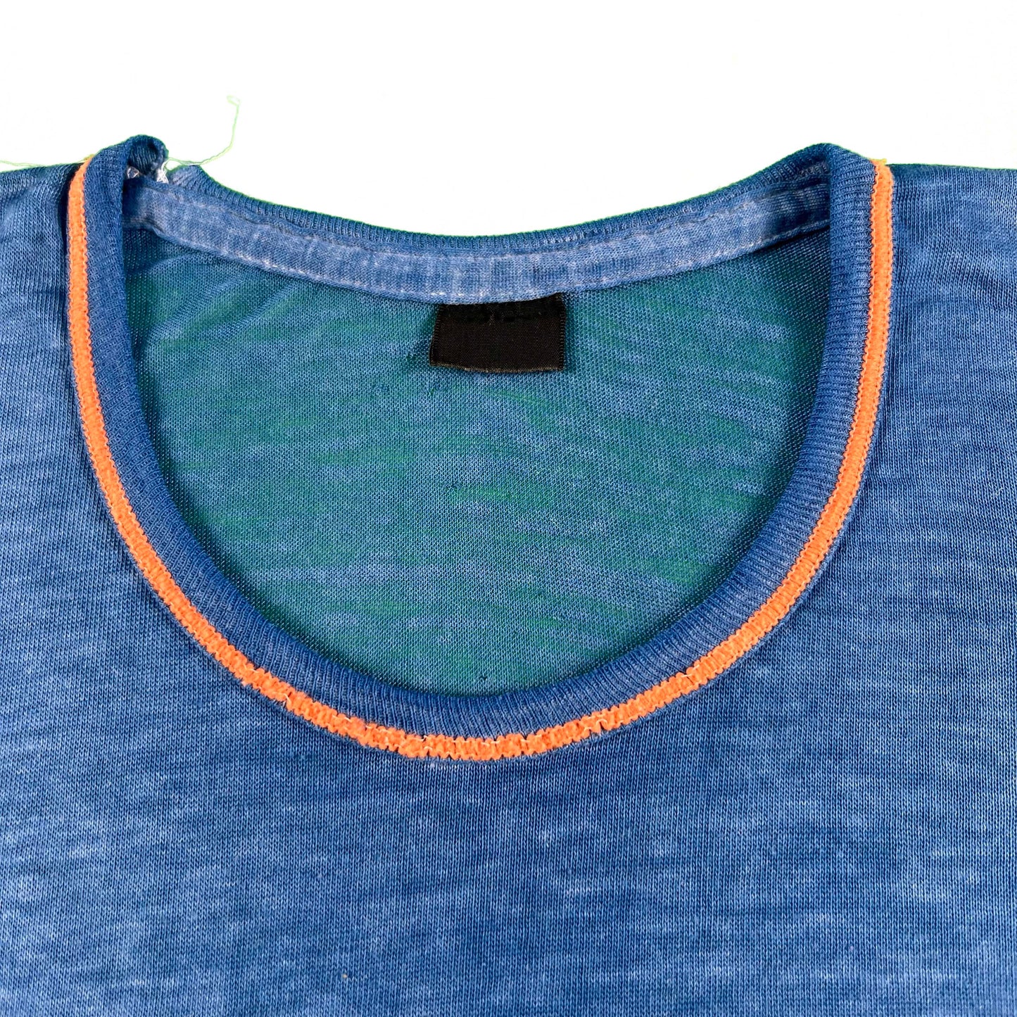 70s Threadbare/Paper Thin Ringer Tee- L