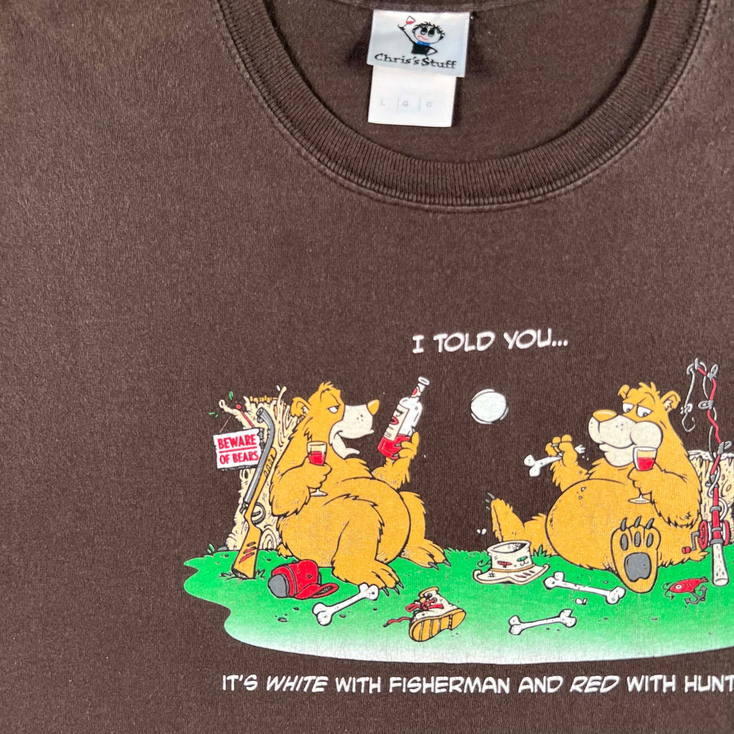 00s Wine Pairing Bears Tee- L