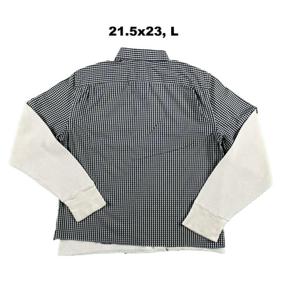 Vintage Gap Cropped Plaid Shirt & Waffle Knit Thermals- SELECT COMBO