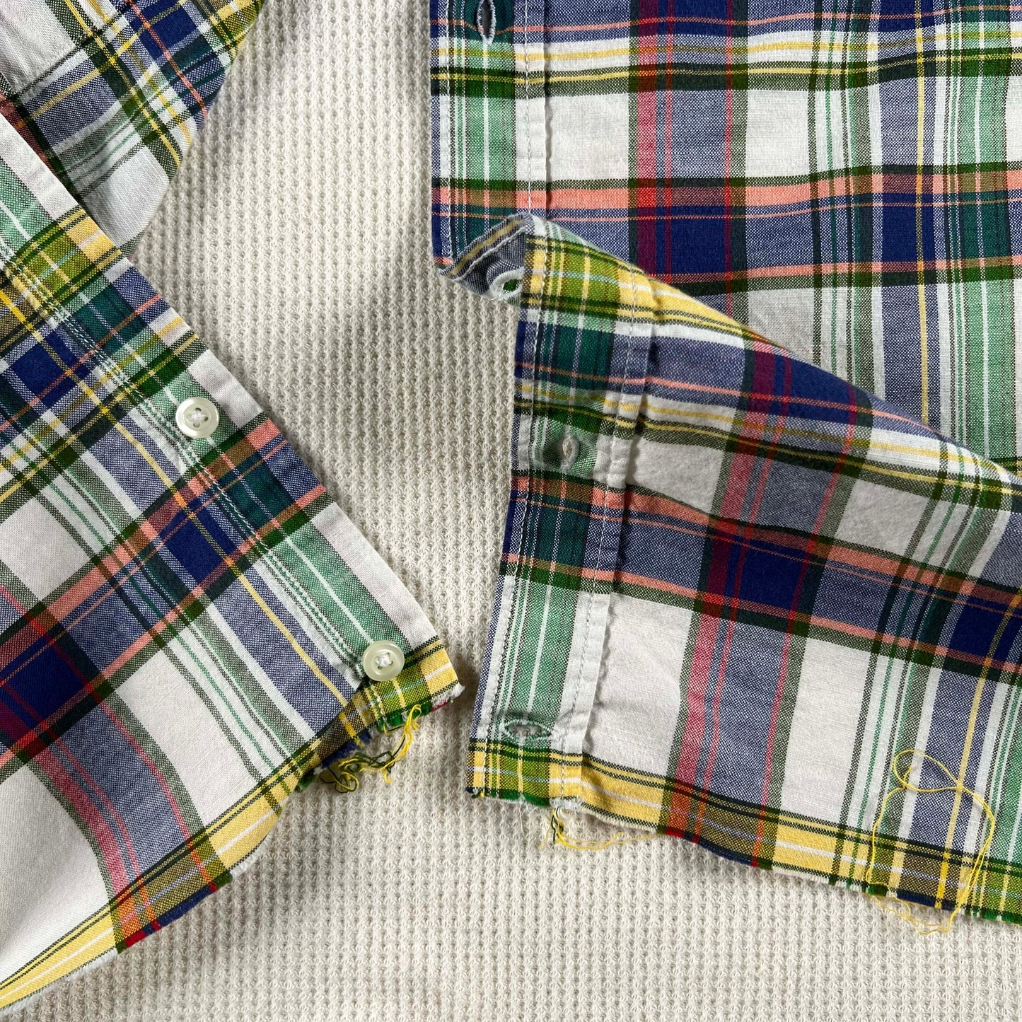 Vintage Gap Cropped Plaid Shirt & Waffle Knit Thermals- SELECT COMBO
