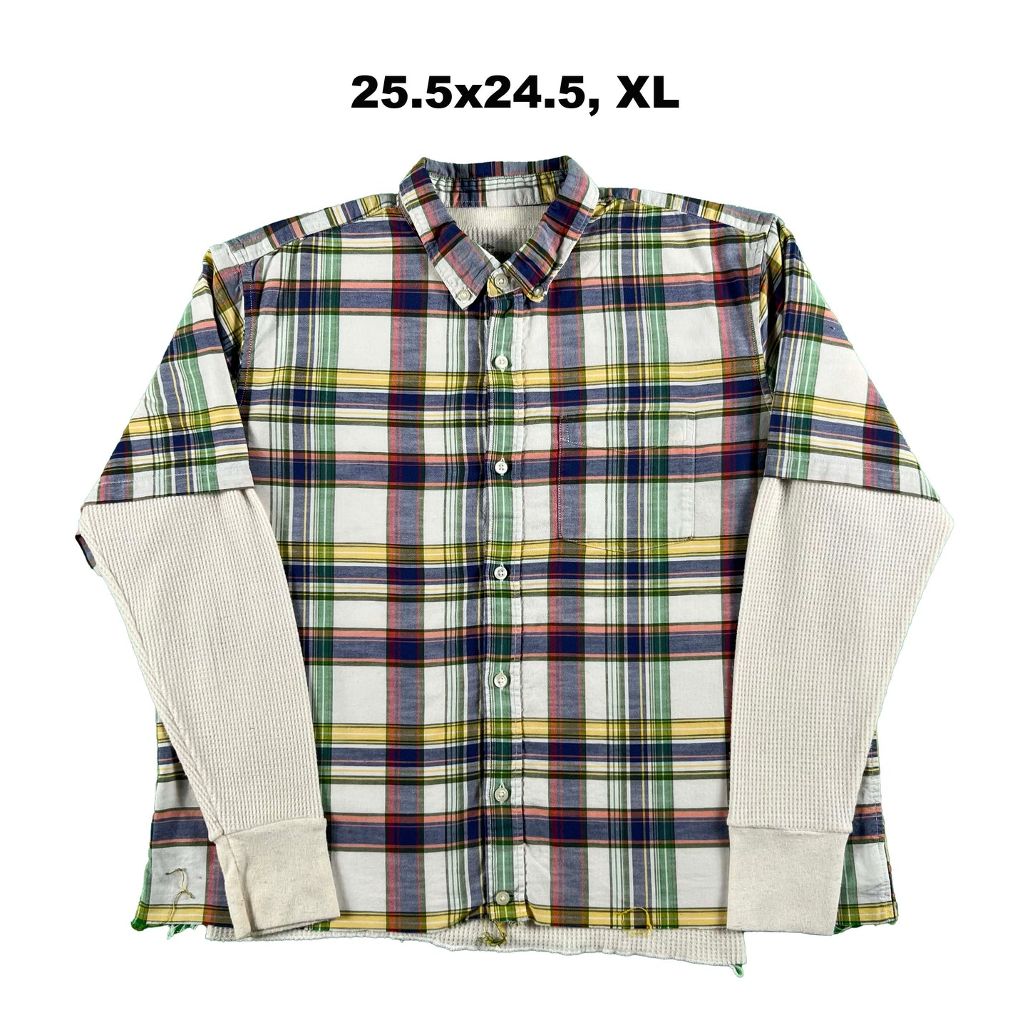 Vintage Gap Cropped Plaid Shirt & Waffle Knit Thermals- SELECT COMBO