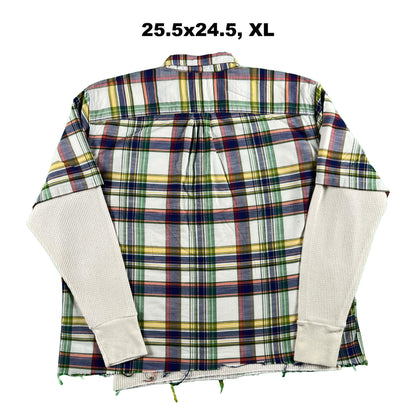 Vintage Gap Cropped Plaid Shirt & Waffle Knit Thermals- SELECT COMBO