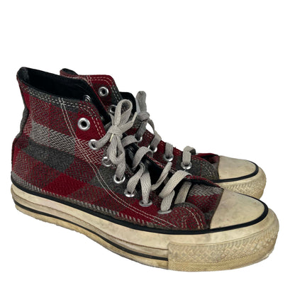 80s Wool Plaid Made in USA High Top Converse- M's 4.5, W's 6