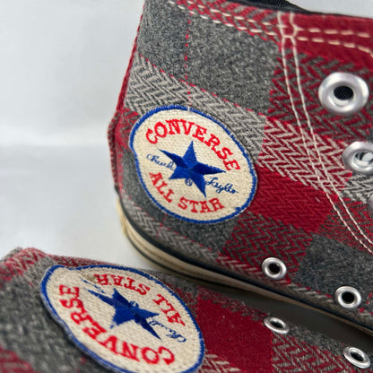 80s Wool Plaid Made in USA High Top Converse- M's 4.5, W's 6
