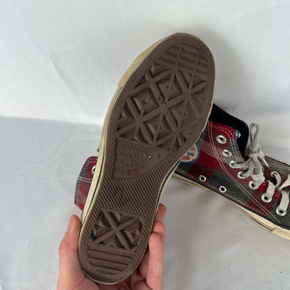 80s Wool Plaid Made in USA High Top Converse- M's 4.5, W's 6