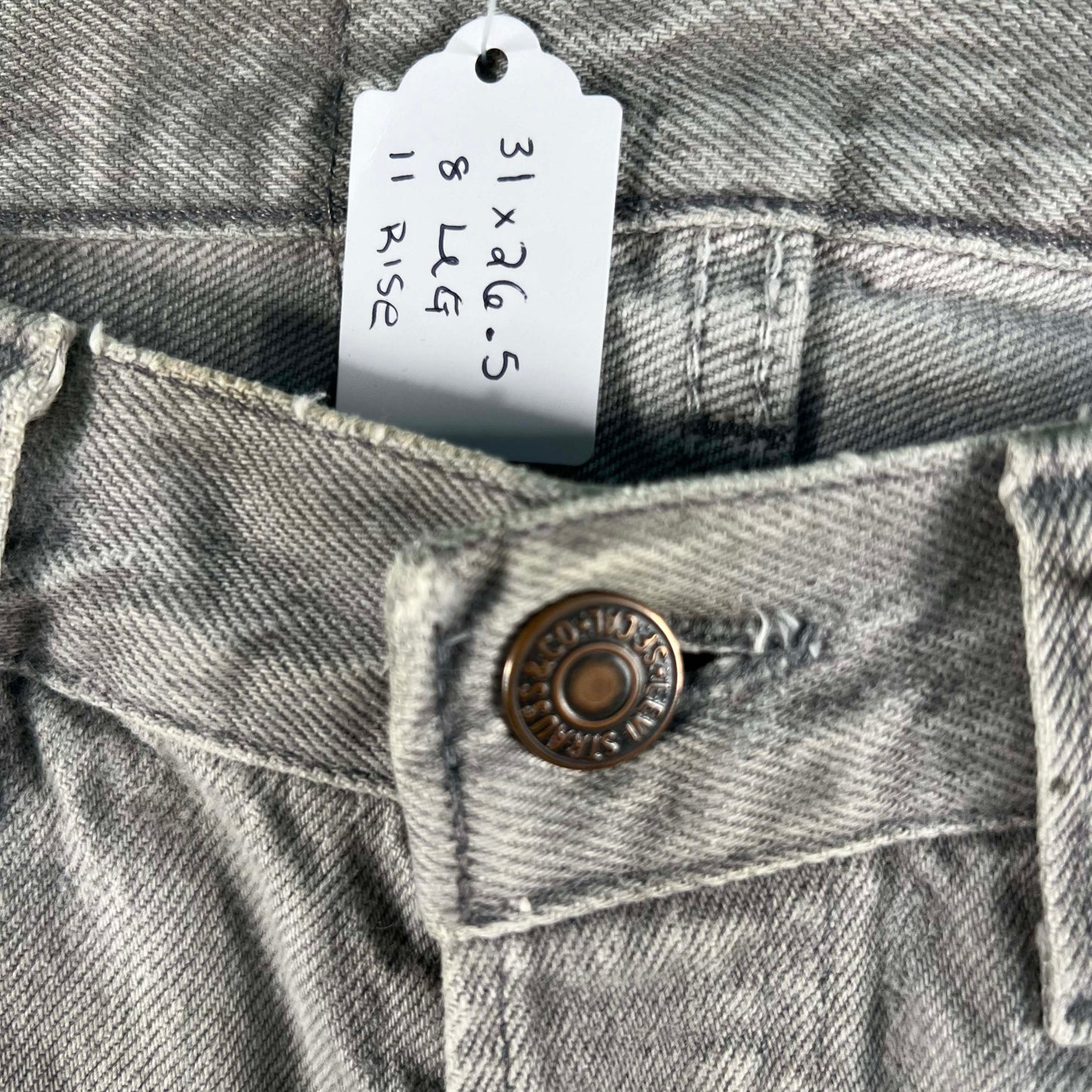 80s Painted Grey Levi's 501 Denim- 31x26.5