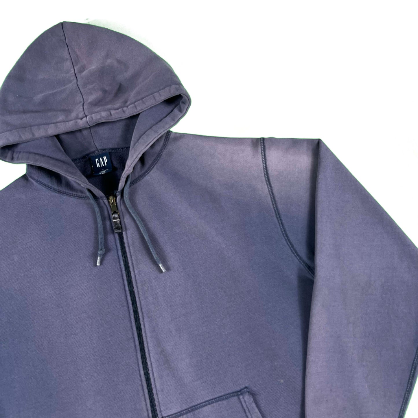 2002 Gap Sun Faded Navy Zip Up Hoodie- L