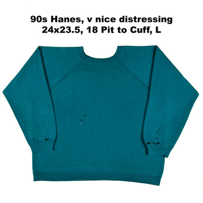 Vintage Blank Green Sweatshirts- SELECT SWEAT