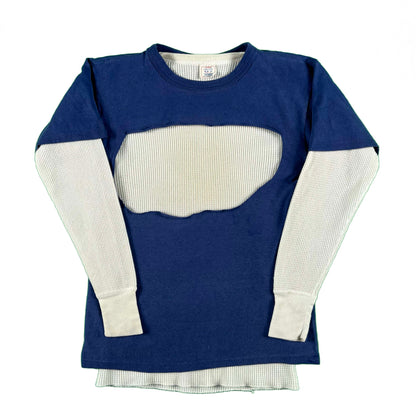 80s Champion 'Negative Space' Tee & Waffle Knit Thermal- S