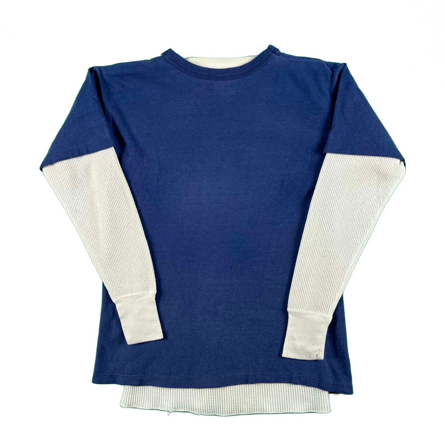 80s Champion 'Negative Space' Tee & Waffle Knit Thermal- S