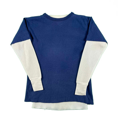 80s Champion 'Negative Space' Tee & Waffle Knit Thermal- S