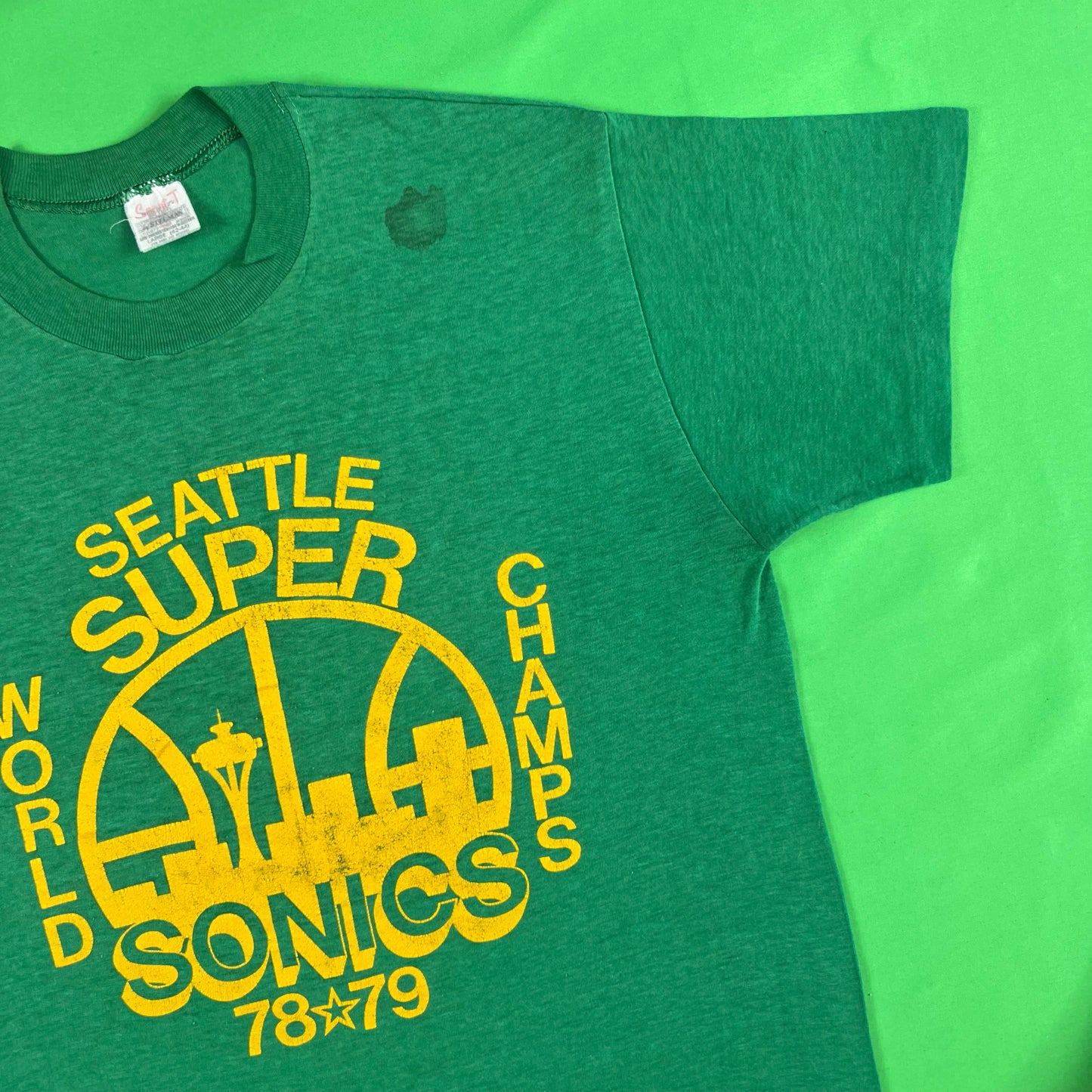 70s Seattle Supersonics NBA Champs Tee- M