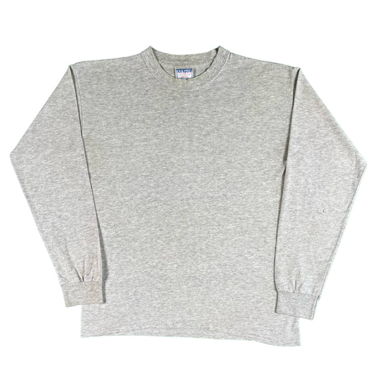 Vintage Blank Grey Long Sleeve Tee- ONLY M LEFT