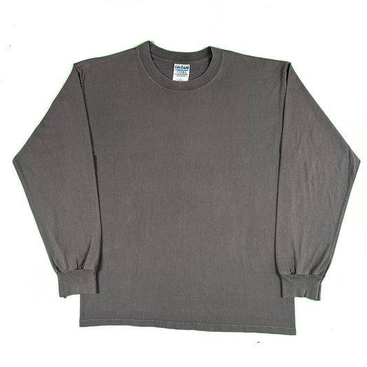 Vintage Blank Dark Grey Long Sleeve Tee- ONLY L LEFT