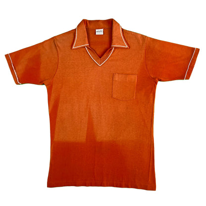 70s Sun Faded Cotton Polo Shirt- L