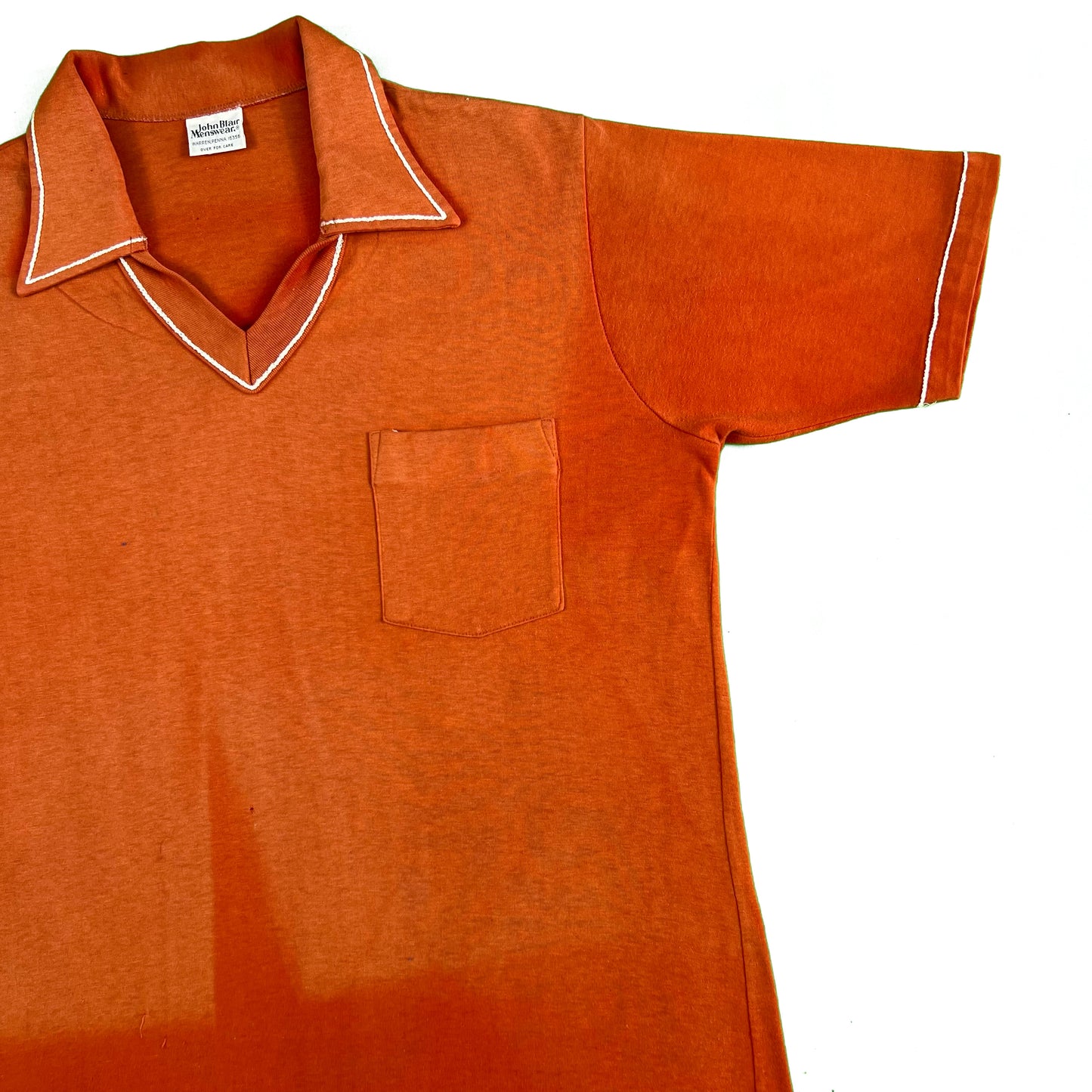 70s Sun Faded Cotton Polo Shirt- L