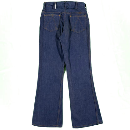 70s Dark Wash Denim Flares- 28x30