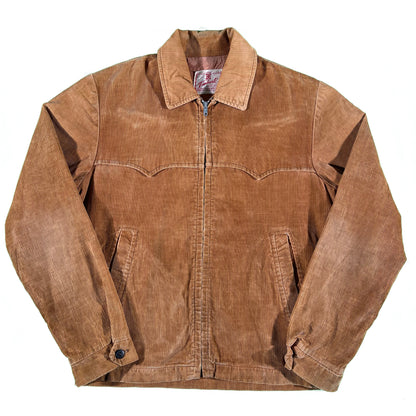 50s Gabardine Lined Corduroy Jacket- M