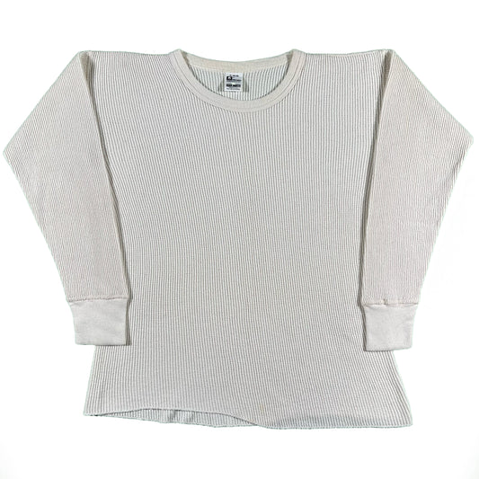 80s 100% Cotton Waffle Knit Thermal- L