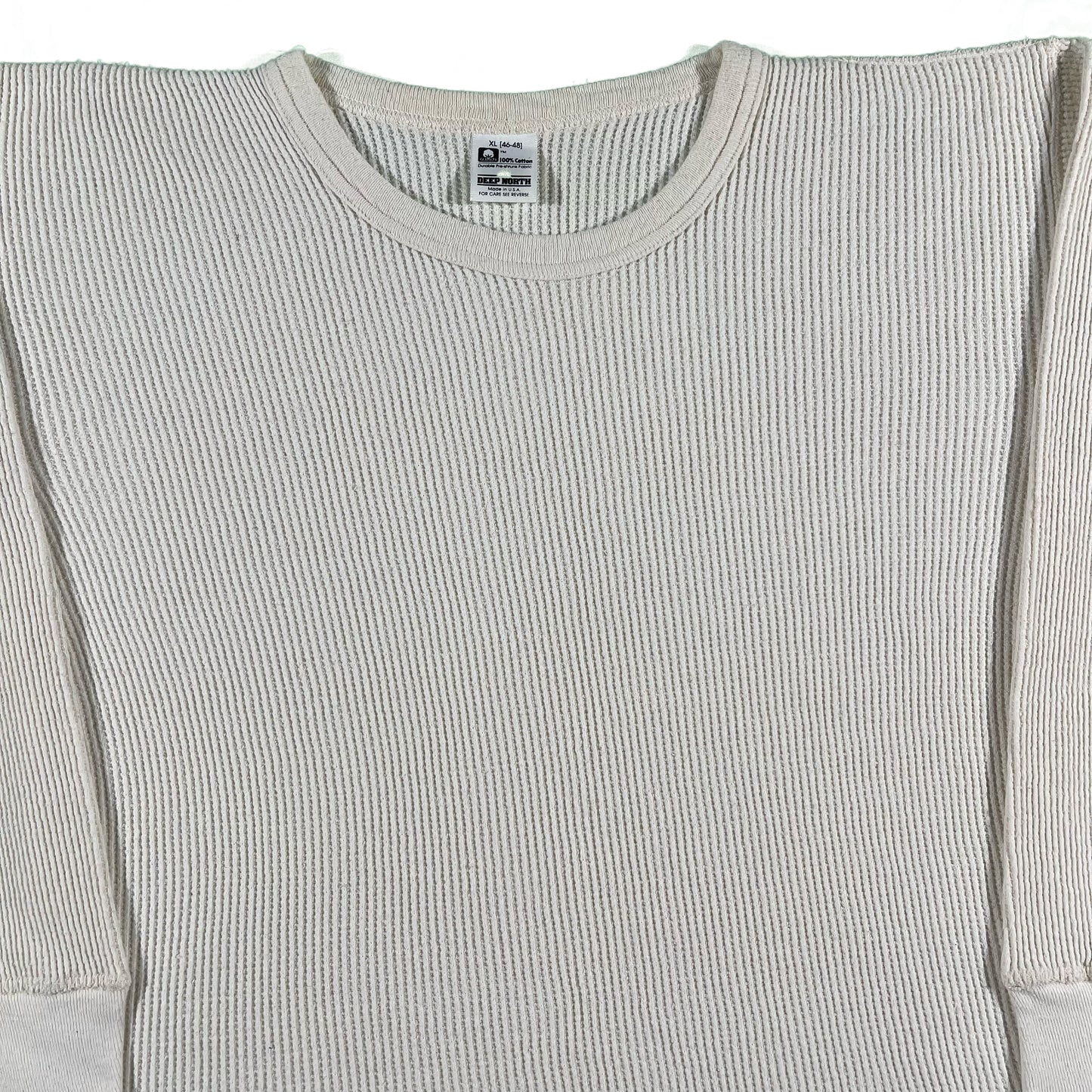 80s 100% Cotton Waffle Knit Thermal- L