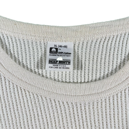 80s 100% Cotton Waffle Knit Thermal- L