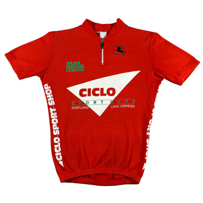 80s Made in Italy Red Cycling Jersey- S