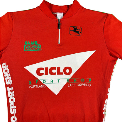 80s Made in Italy Red Cycling Jersey- S