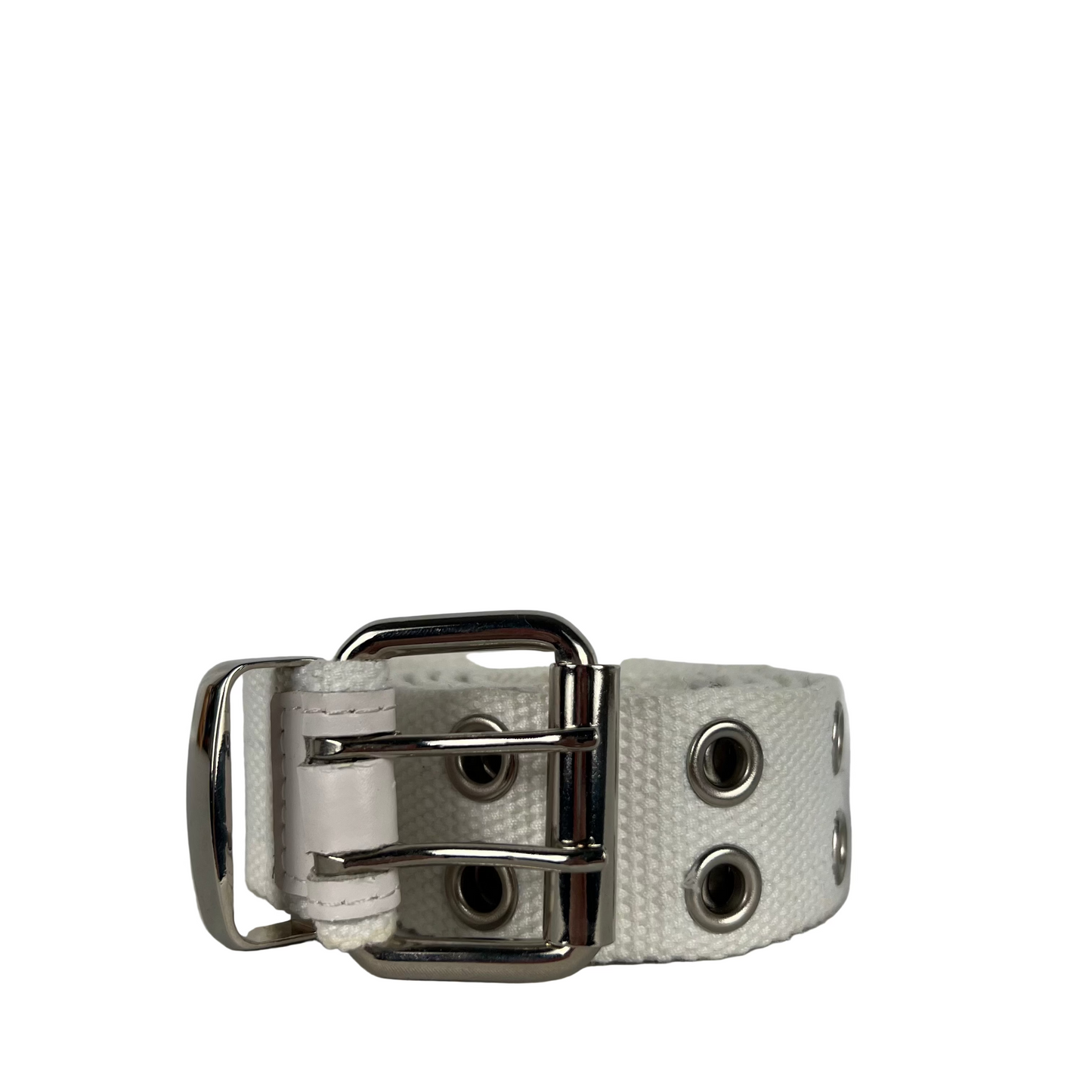 White 3 Piece Metal Grommet Belt