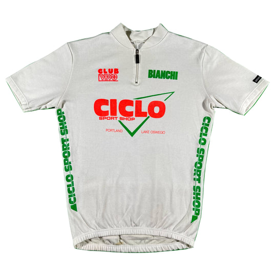 80s Made in Italy White Cycling Jersey- S