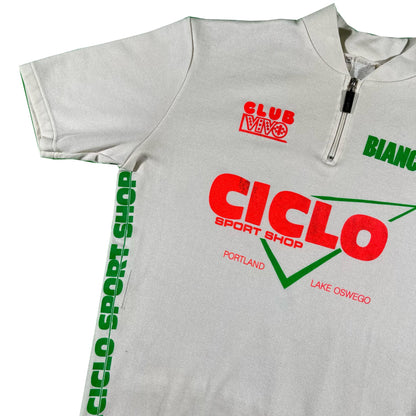 80s Made in Italy White Cycling Jersey- S