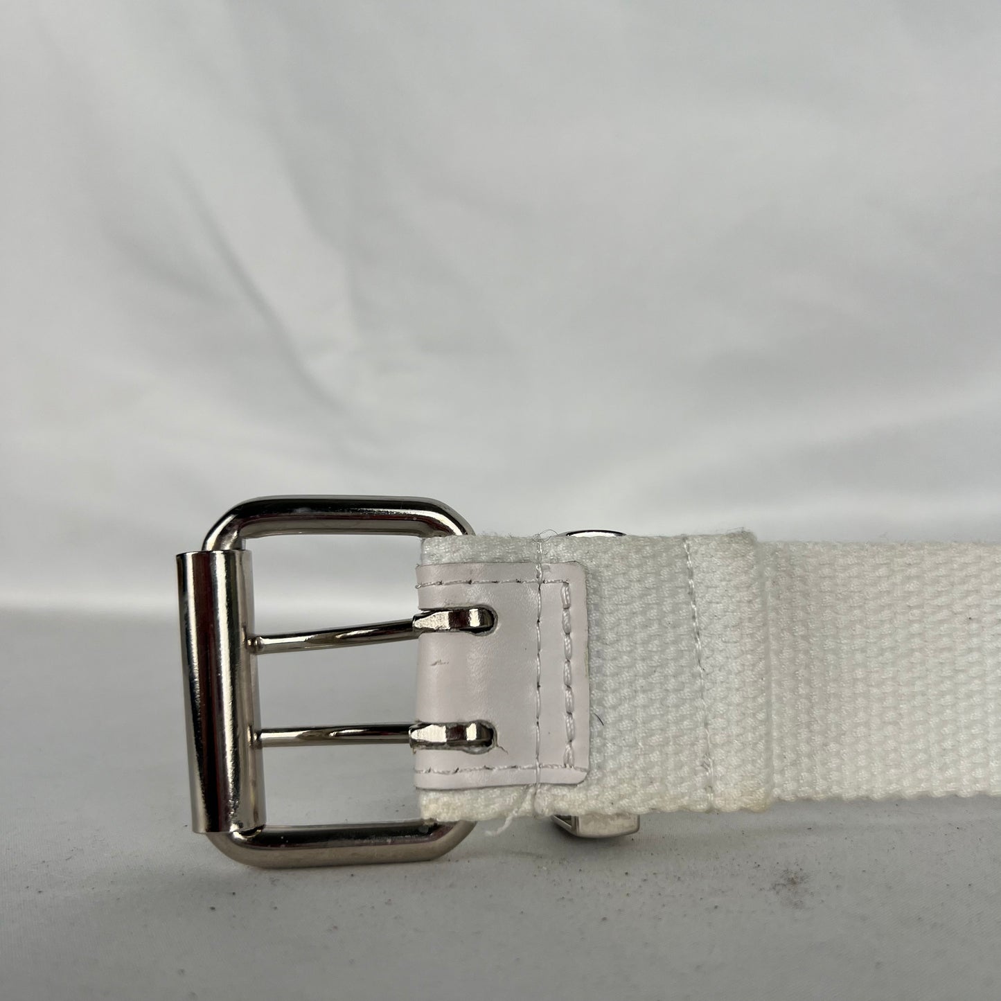 White 3 Piece Metal Grommet Belt