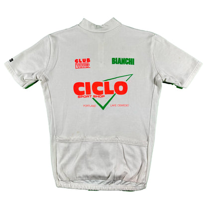 80s Made in Italy White Cycling Jersey- S