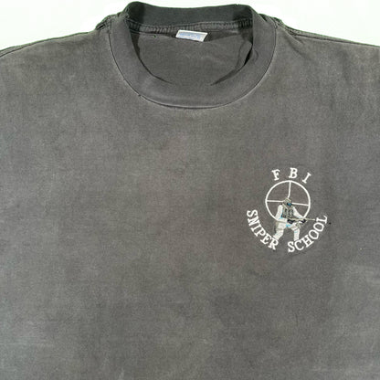 90s Sun Faded Black FBI Sniper School Tee- XL