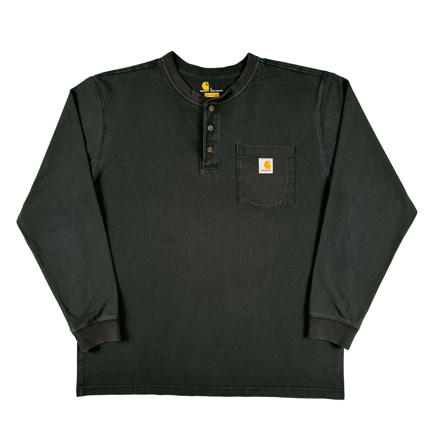 Carhartt Black Long Sleeve Henley Tee- L