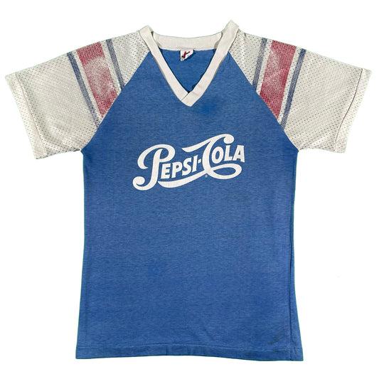 70s Pepsi-Cola Mesh Sleeve Jersey- M