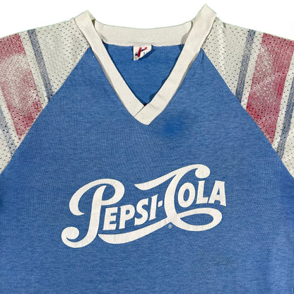 70s Pepsi-Cola Mesh Sleeve Jersey- M