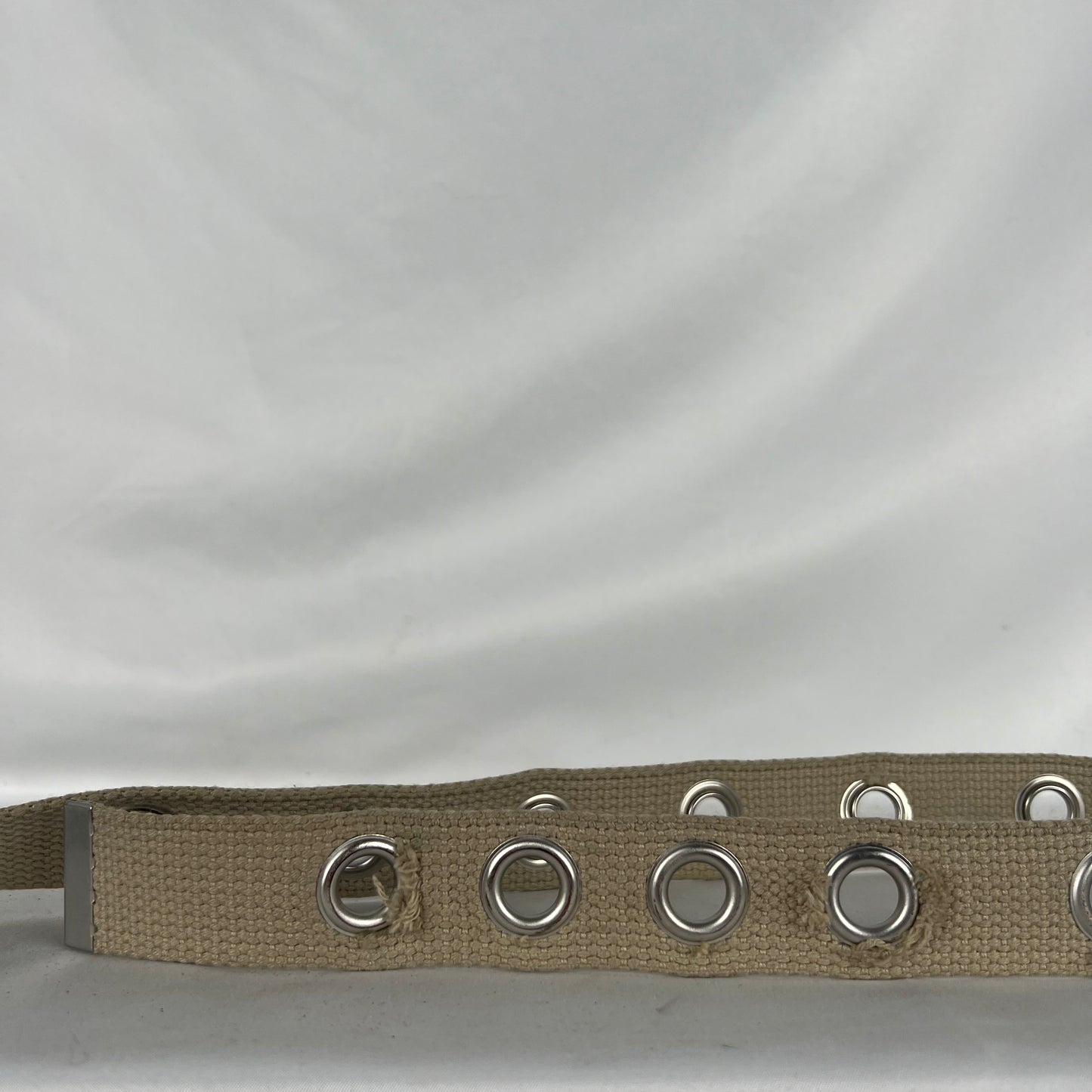 Beige Tan 3 Piece Metal Grommet Belt
