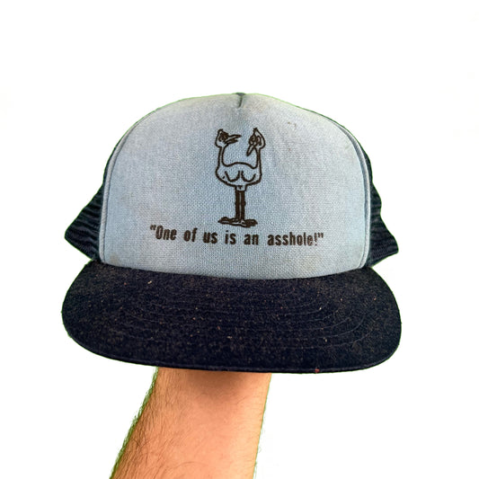 70s 'One of us is an Asshole' Trucker Hat