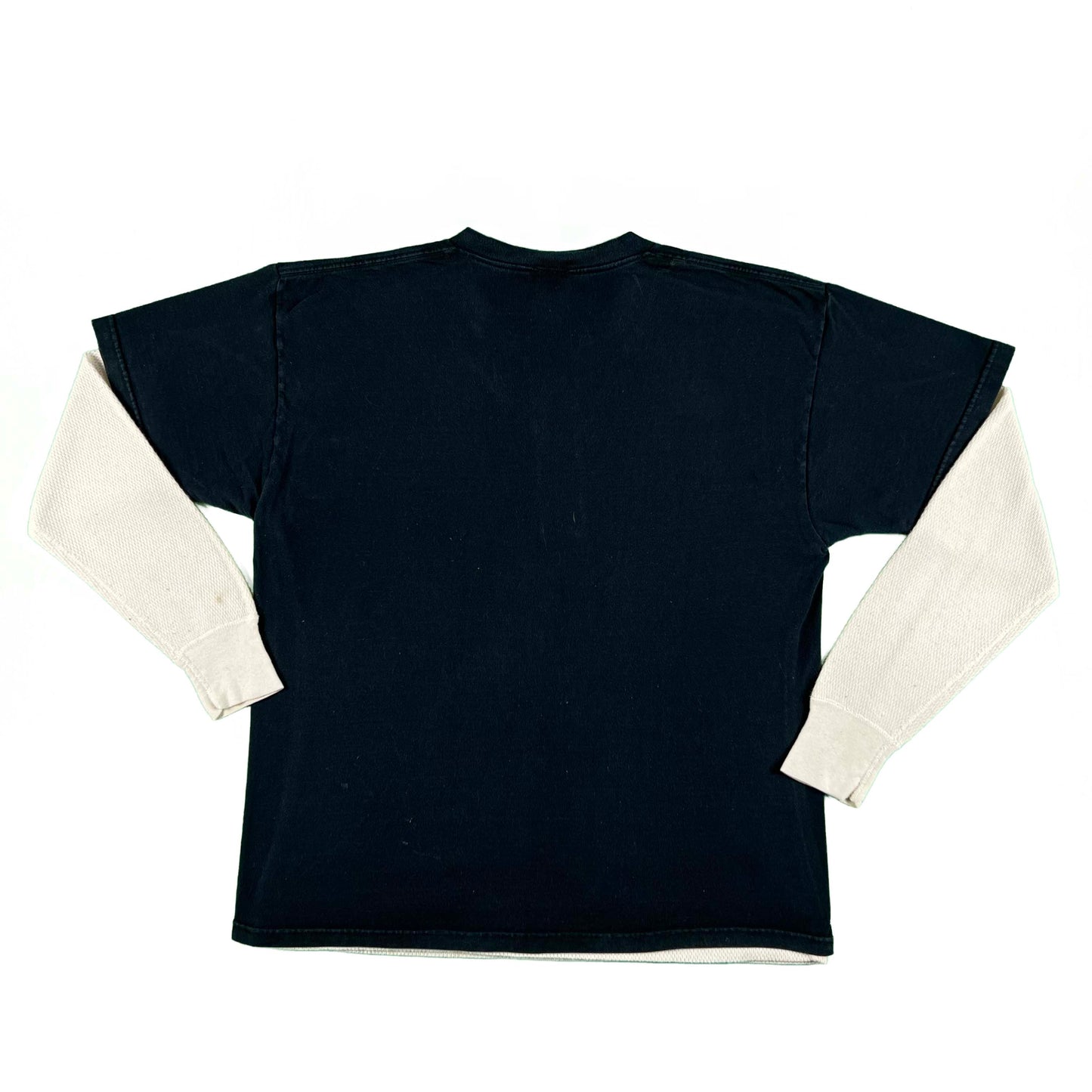 00s Cut Neck 'Not a Bitch' Tee & 90s Henley Thermal- L