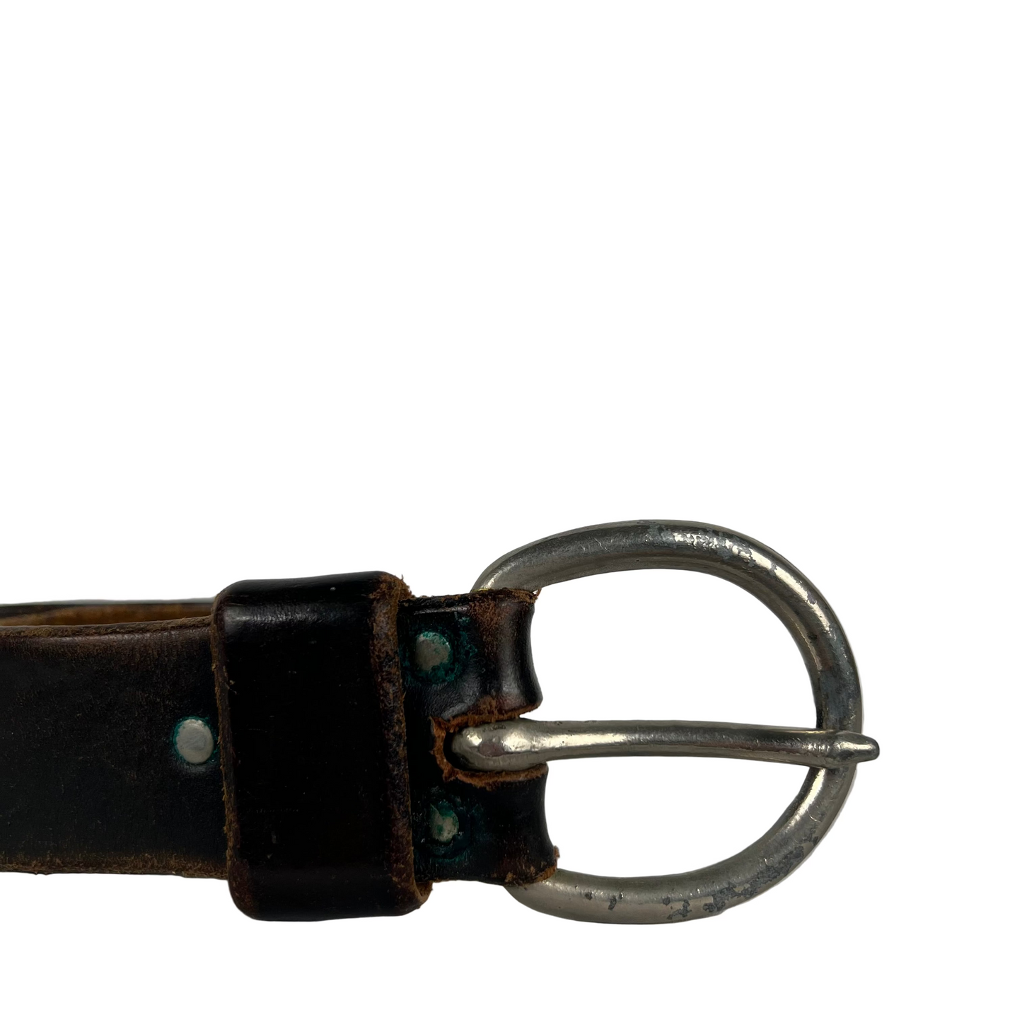 60s Patina Black Leather Belt- 34"-38"