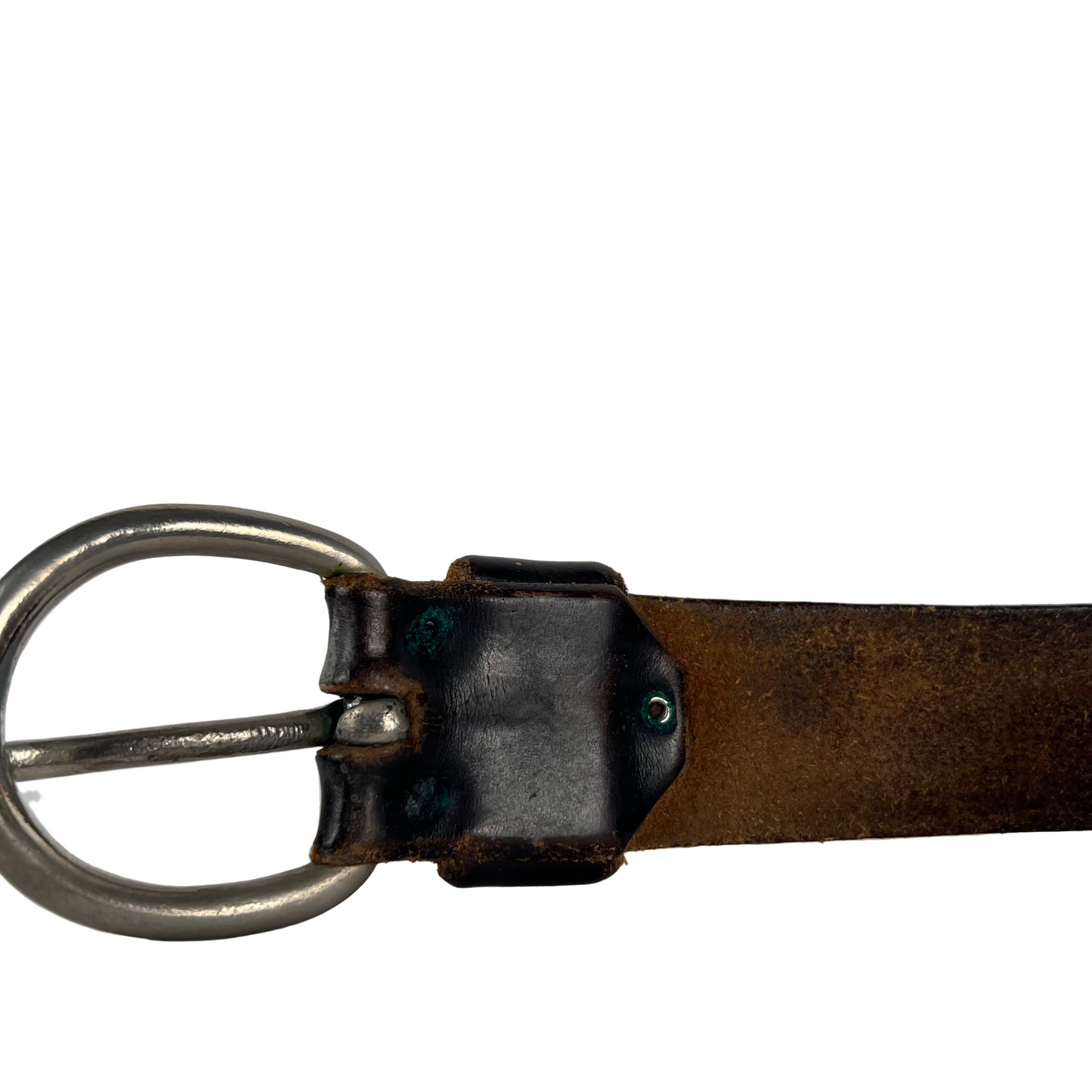 60s Patina Black Leather Belt- 34"-38"