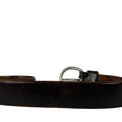 60s Patina Black Leather Belt- 34"-38"