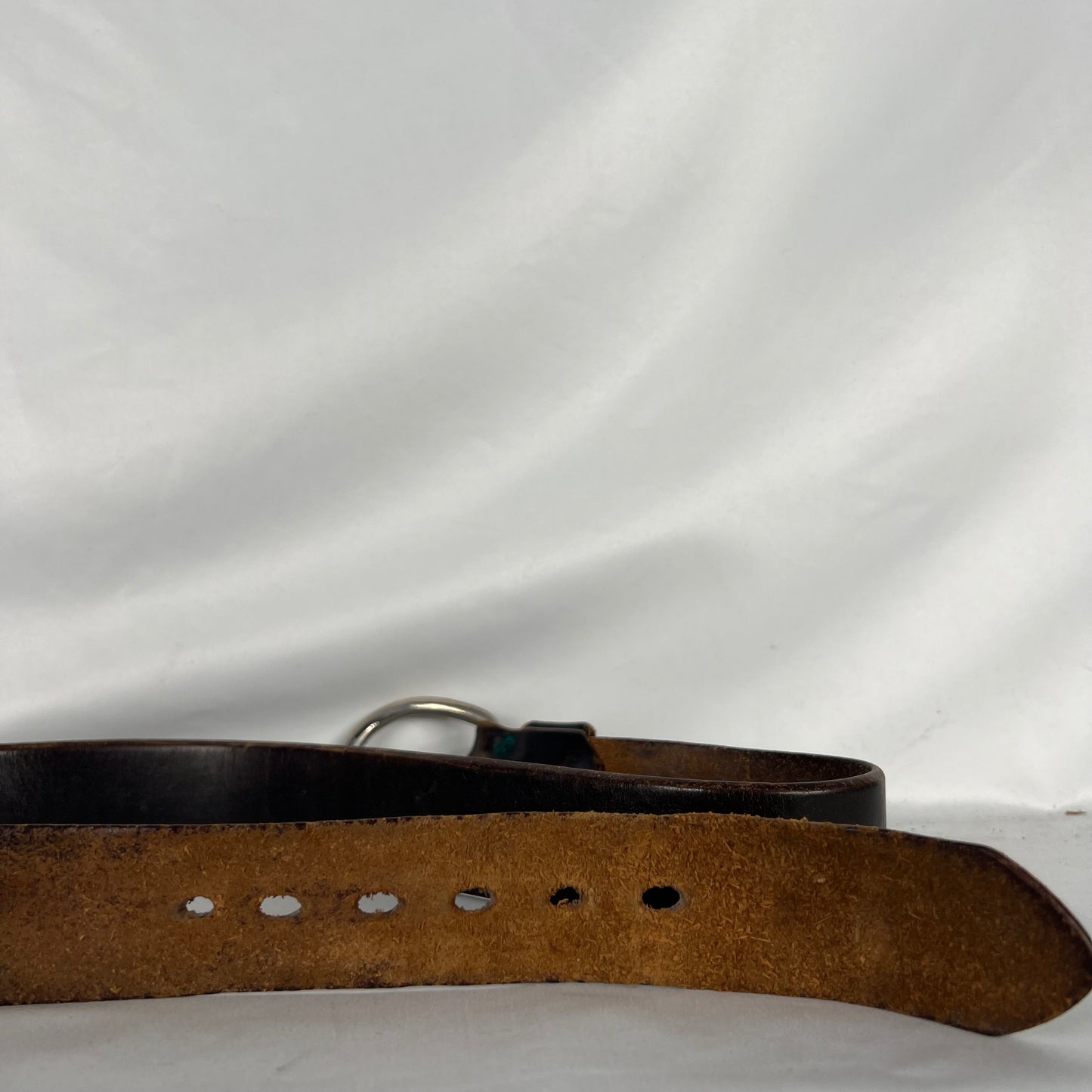 60s Patina Black Leather Belt- 34"-38"