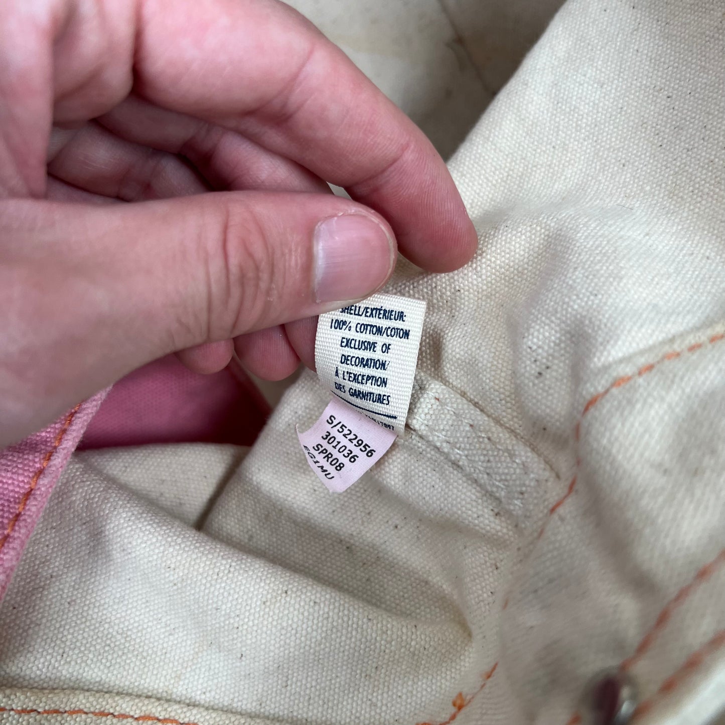 2008 Old Navy Cotton Canvas Riveted Tote Bag