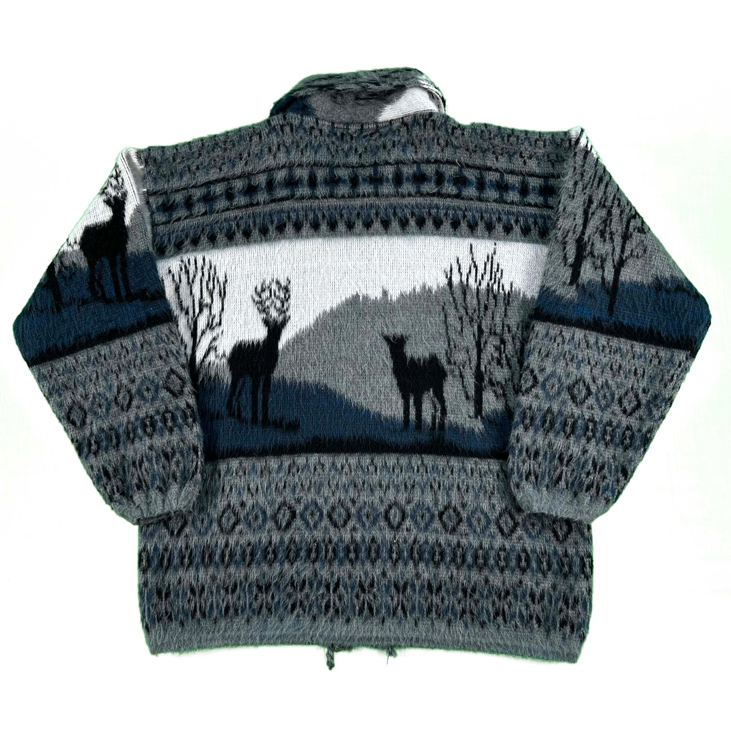 90s Shaggy Deer Wool Fleece Jacket- L