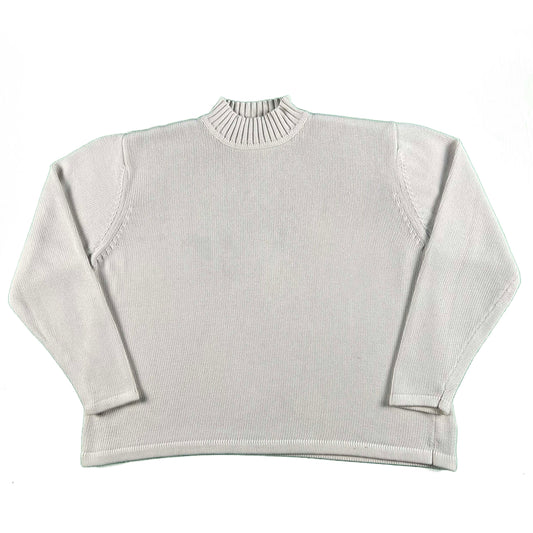 00s Eddie Bauer Cream 100% Cotton Sweater- M