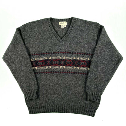 90s Eddie Bauer Patterened Wool Sweater- XL