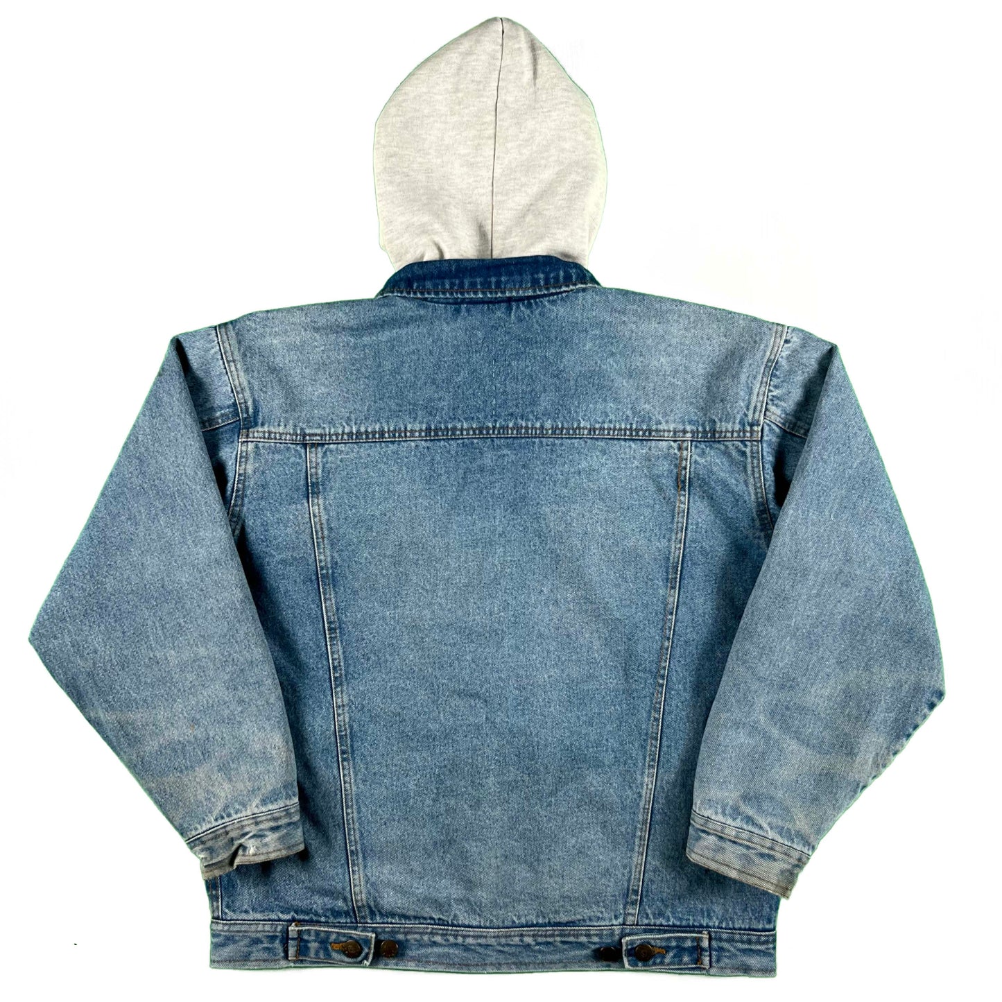 90s/00s Hooded Quilted Denim Trucker Jacket- M