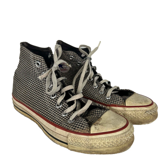 80s Plaid Made in USA High Top Converse- M's 5, W's 6.5